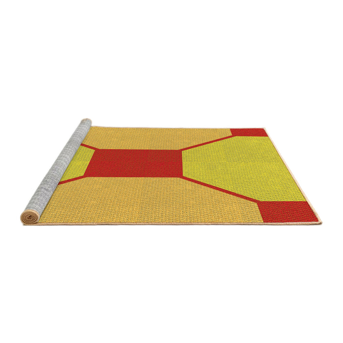 Sideview of Machine Washable Transitional Neon Orange Rug, wshpat3365yw