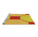 Sideview of Machine Washable Transitional Neon Orange Rug, wshpat3365yw