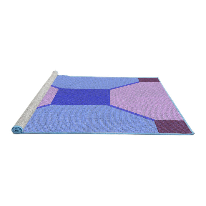 Sideview of Machine Washable Transitional Purple Mimosa Purple Rug, wshpat3366blu