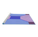 Sideview of Machine Washable Transitional Purple Mimosa Purple Rug, wshpat3366blu