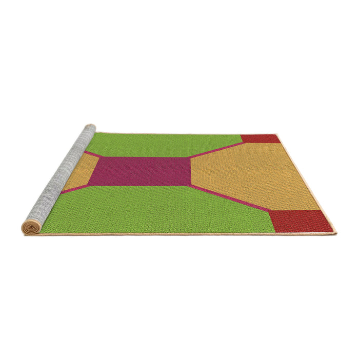 Sideview of Machine Washable Transitional Pistachio Green Rug, wshpat3366brn