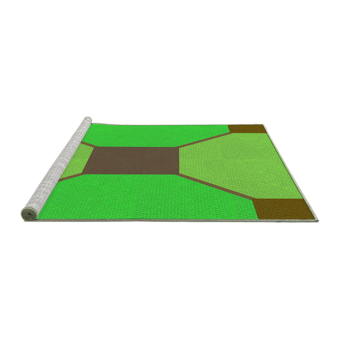 Sideview of Machine Washable Transitional Dark Lime Green Rug, wshpat3366grn