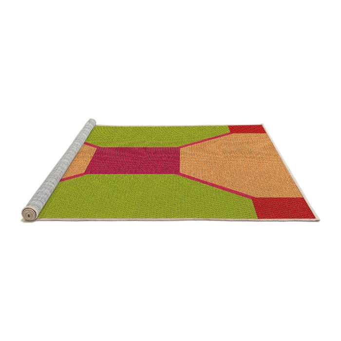 Sideview of Machine Washable Transitional Orange Red Orange Rug, wshpat3366org