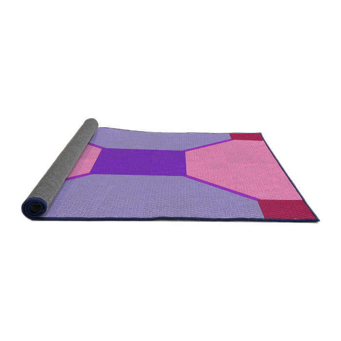 Thickness of Patterned Neon Pink Rug, pat3366pur