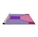 Sideview of Machine Washable Transitional Neon Pink Rug, wshpat3366pur