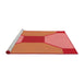 Sideview of Machine Washable Transitional Ruby Red Rug, wshpat3366rd