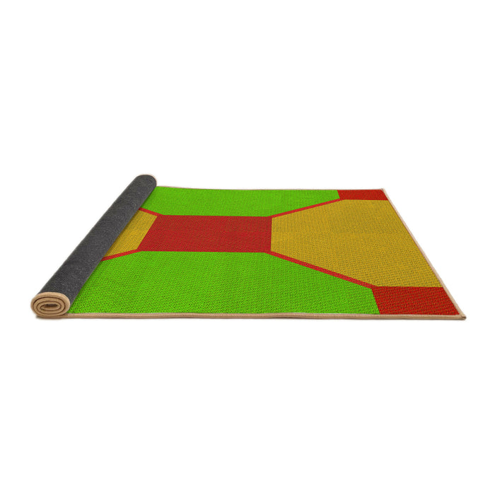 Thickness of Patterned Bright Green Rug, pat3366yw