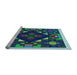Sideview of Machine Washable Transitional Green Rug, wshpat3367lblu