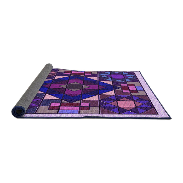 Thickness of Patterned Lilac Purple Rug, pat3367pur