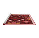 Sideview of Machine Washable Transitional Crimson Red Rug, wshpat3367rd