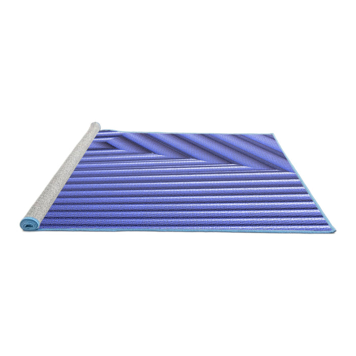 Sideview of Machine Washable Transitional Sky Blue Rug, wshpat3368blu