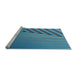 Sideview of Machine Washable Transitional Blue Rug, wshpat3368lblu