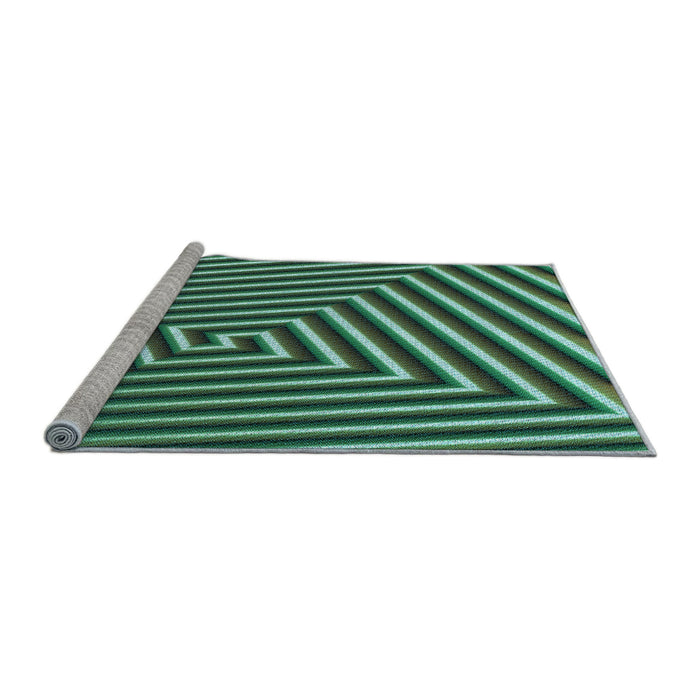 Sideview of Machine Washable Transitional Mint Green Rug, wshpat3369lblu