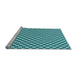 Sideview of Machine Washable Transitional Teal Green Rug, wshpat337lblu