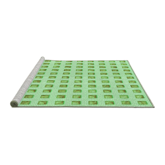 Sideview of Machine Washable Transitional Green Rug, wshpat3370grn