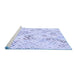 Sideview of Machine Washable Transitional Lavender Blue Rug, wshpat3372blu