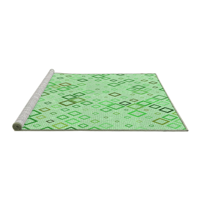Sideview of Machine Washable Transitional Light Green Rug, wshpat3372grn