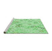 Sideview of Machine Washable Transitional Light Green Rug, wshpat3372grn