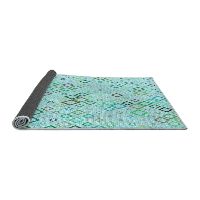 Thickness of Patterned Light Aquamarine Green Rug, pat3372lblu