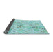 Thickness of Patterned Light Aquamarine Green Rug, pat3372lblu