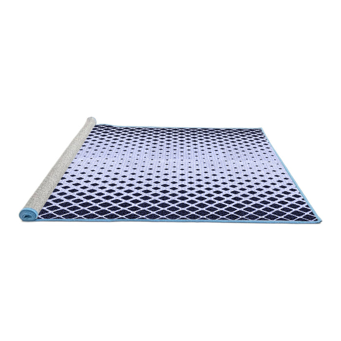 Sideview of Machine Washable Transitional Lavender Blue Rug, wshpat3373blu