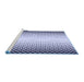 Sideview of Machine Washable Transitional Lavender Blue Rug, wshpat3373blu