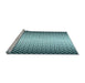 Sideview of Machine Washable Transitional Blue Rug, wshpat3373lblu