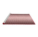 Sideview of Machine Washable Transitional Brown Red Rug, wshpat3373rd