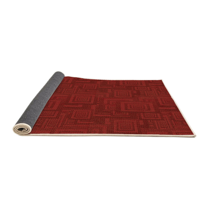 Thickness of Patterned Cranberry Red Rug, pat3374org