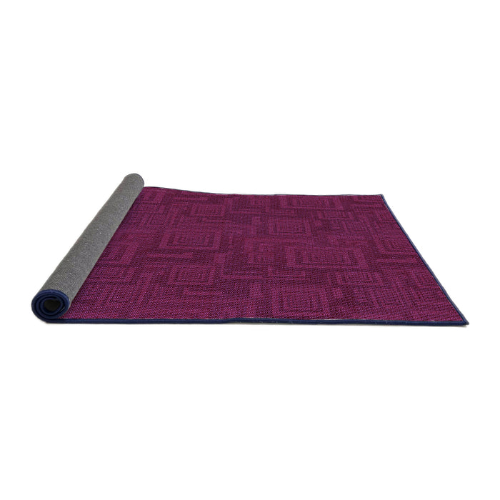 Thickness of Patterned Medium Violet Red Pink Rug, pat3374pur