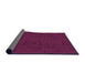 Thickness of Patterned Medium Violet Red Pink Rug, pat3374pur