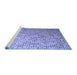 Sideview of Machine Washable Transitional Blue Rug, wshpat3375blu