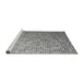 Sideview of Machine Washable Transitional Ash Gray Rug, wshpat3375gry