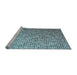 Sideview of Machine Washable Transitional Sky Blue Rug, wshpat3375lblu