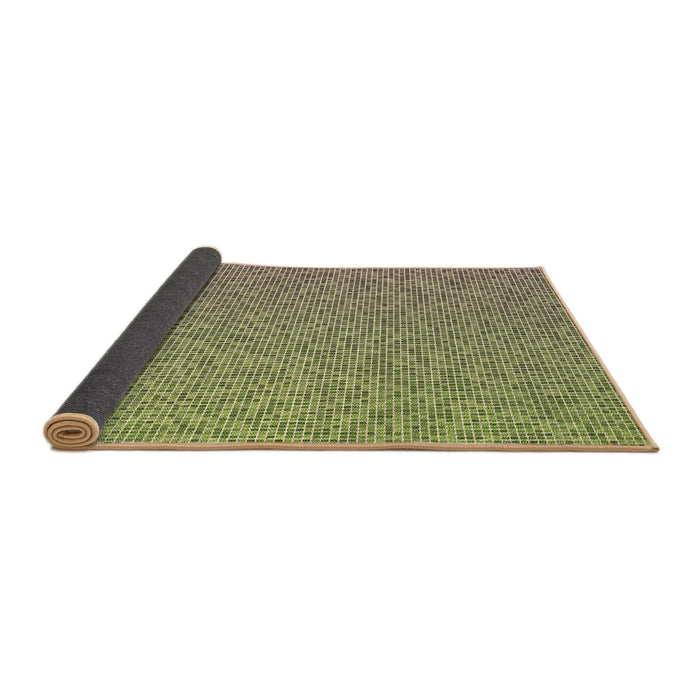Thickness of Patterned Ginger Brown Green Rug, pat3376brn