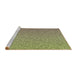 Sideview of Machine Washable Transitional Ginger Brown Green Rug, wshpat3376brn