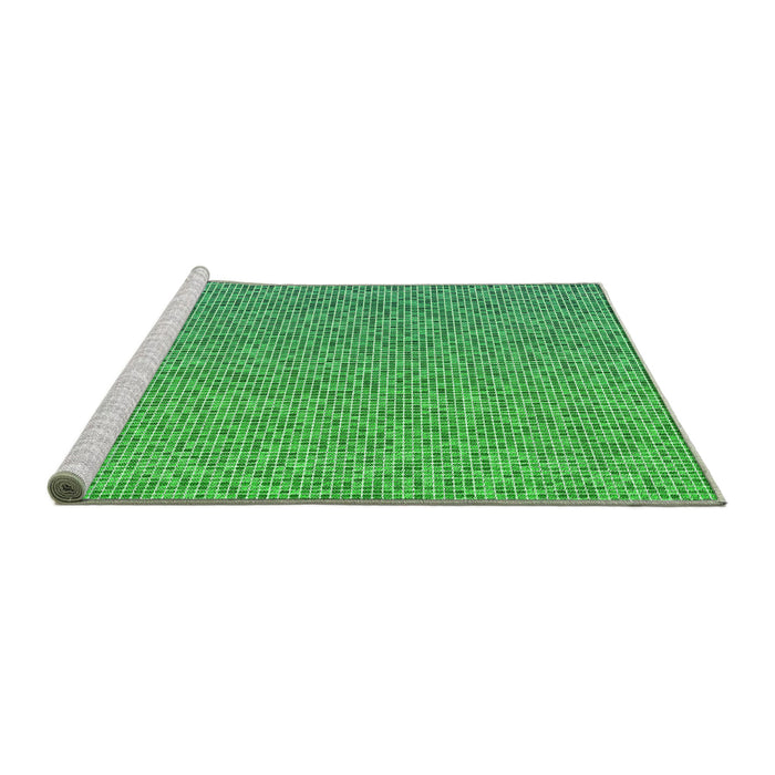 Sideview of Machine Washable Transitional Green Rug, wshpat3376grn