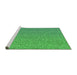 Sideview of Machine Washable Transitional Green Rug, wshpat3376grn