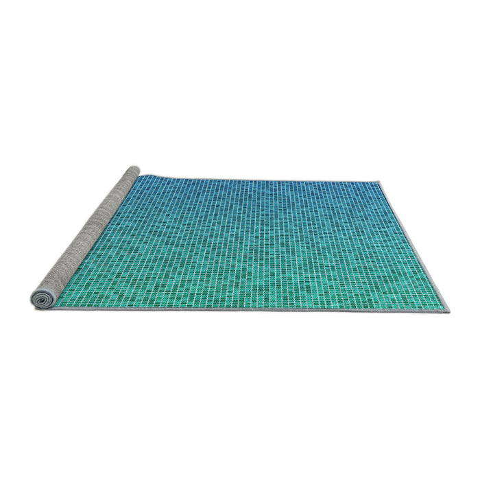 Sideview of Machine Washable Transitional Blue Ivy Blue Rug, wshpat3376lblu