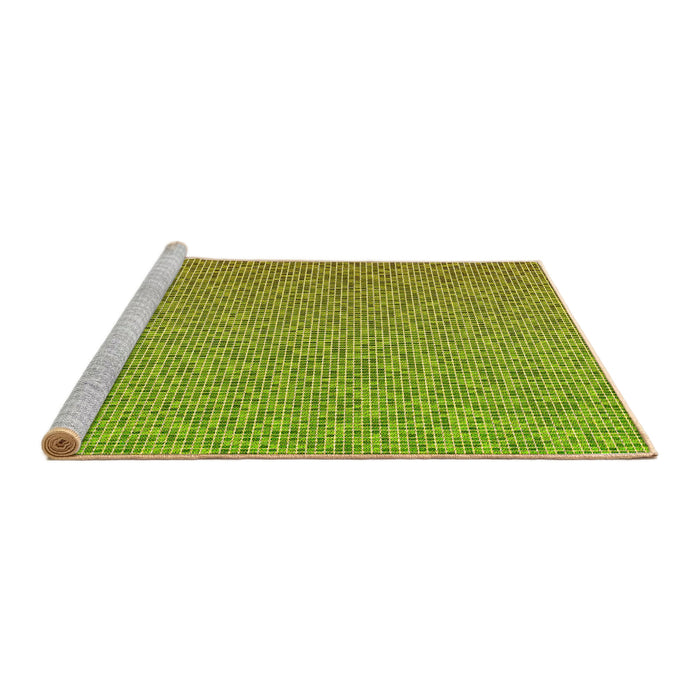 Sideview of Machine Washable Transitional Green Rug, wshpat3376yw