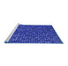 Sideview of Machine Washable Transitional Blue Rug, wshpat3377blu