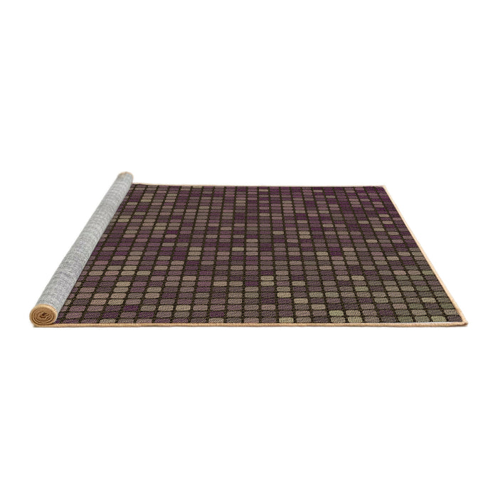 Sideview of Machine Washable Transitional Burgundy Brown Rug, wshpat3377brn