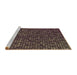 Sideview of Machine Washable Transitional Burgundy Brown Rug, wshpat3377brn