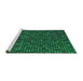 Sideview of Machine Washable Transitional Deep Teal Green Rug, wshpat3377grn