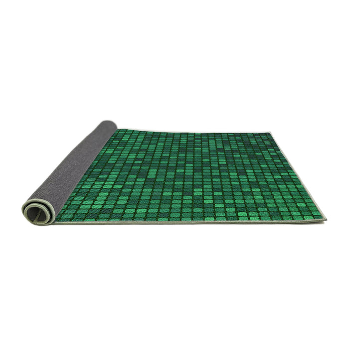 Thickness of Patterned Deep Teal Green Rug, pat3377grn