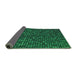 Thickness of Patterned Deep Teal Green Rug, pat3377grn