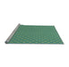 Sideview of Machine Washable Transitional Green Rug, wshpat338lblu