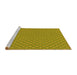 Sideview of Machine Washable Transitional Dark Yellow Green Rug, wshpat338yw