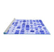 Sideview of Machine Washable Transitional Blue Rug, wshpat3380blu