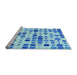 Sideview of Machine Washable Transitional Blue Rug, wshpat3380lblu